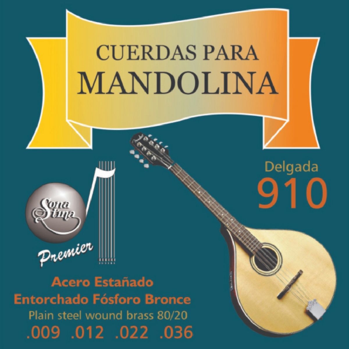 Cuerdas Para Mandolina Sonatina 910 Entorchado Dorado