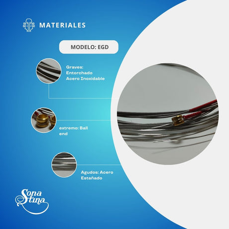 Premier Acero Inoxidable 08-38 Cuerdas Para Guitara Eléctrica EGD
