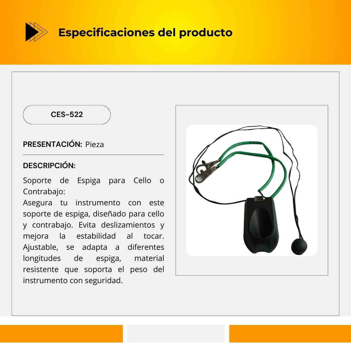 Soporte De Espiga Para Cello o Contrabajo CES-522