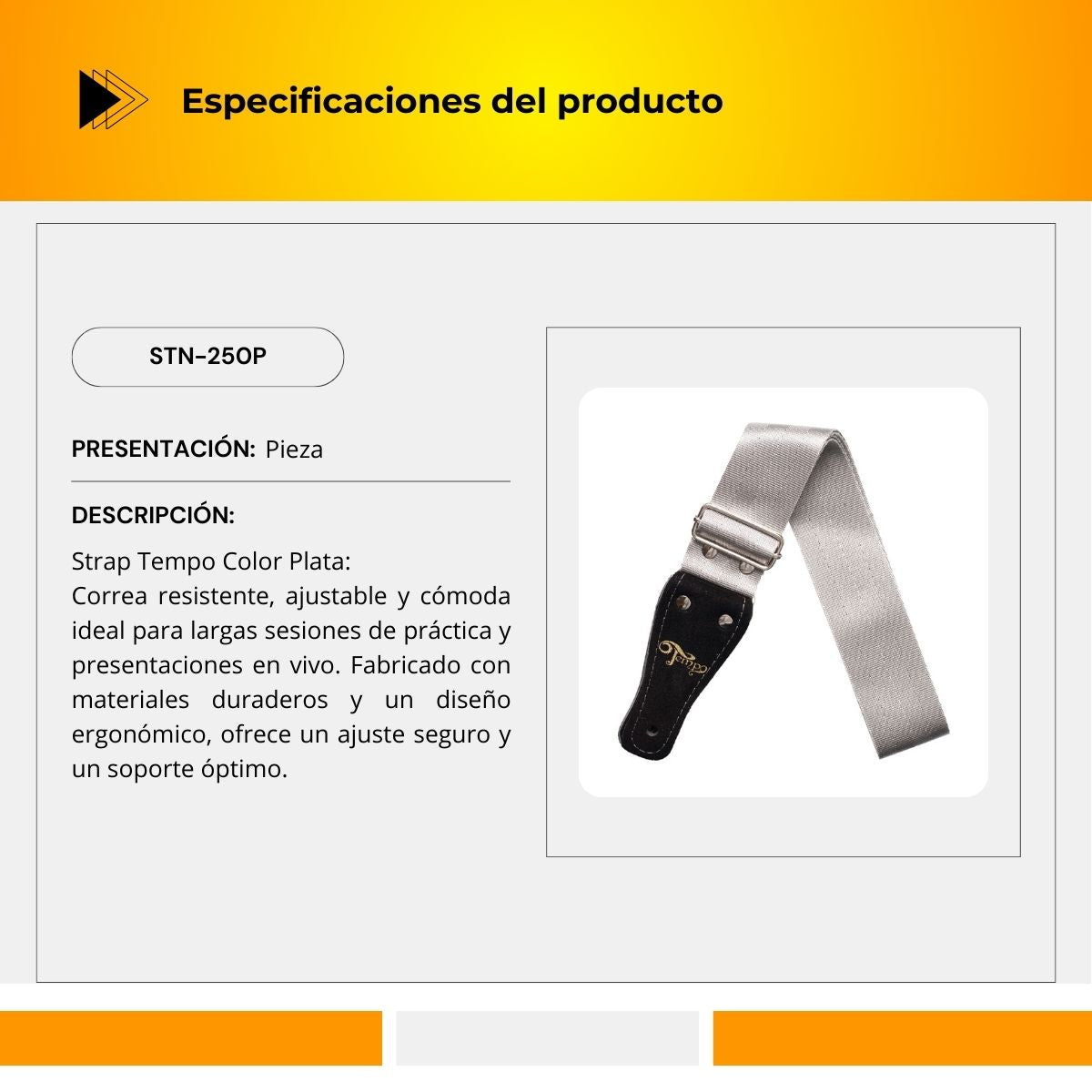 Strap Tempo Color Plata STN-250P