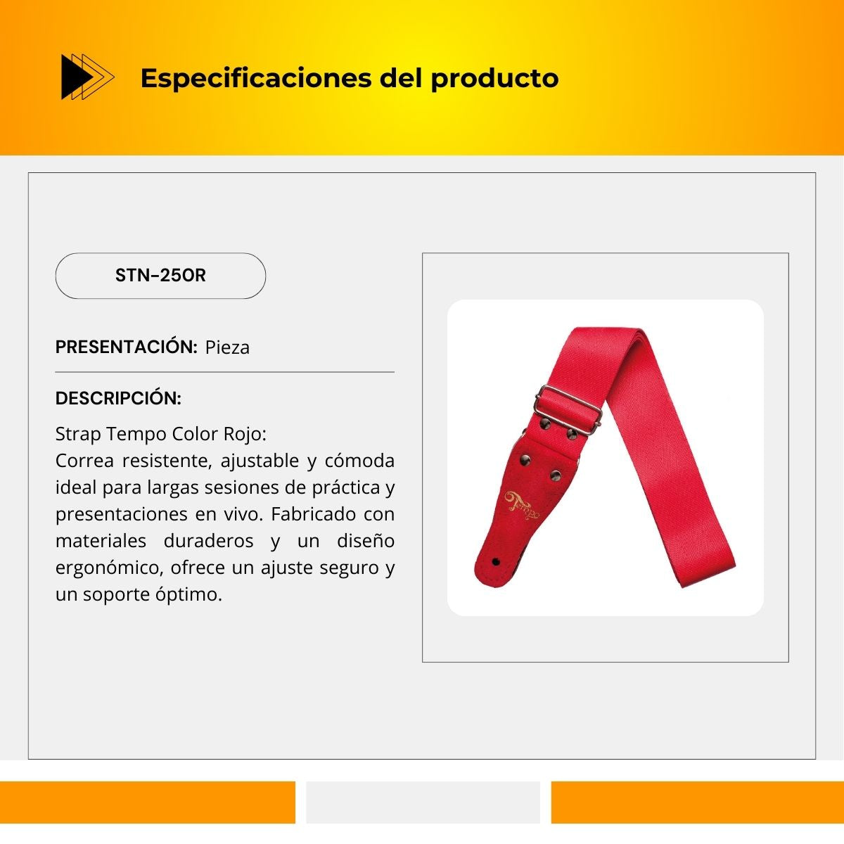 Strap Tempo Color Rojo STN-250R