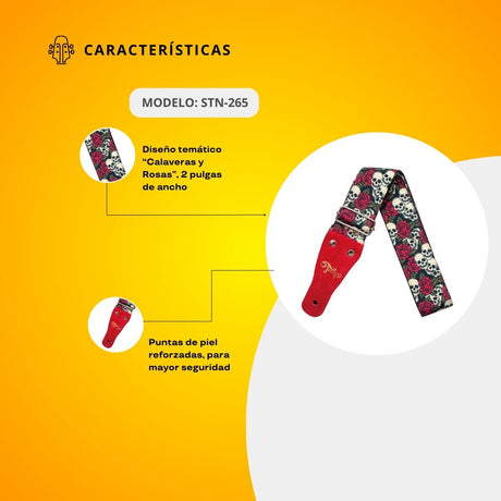 Strap Tempo Diseño Calaveras y Rosas STN-265