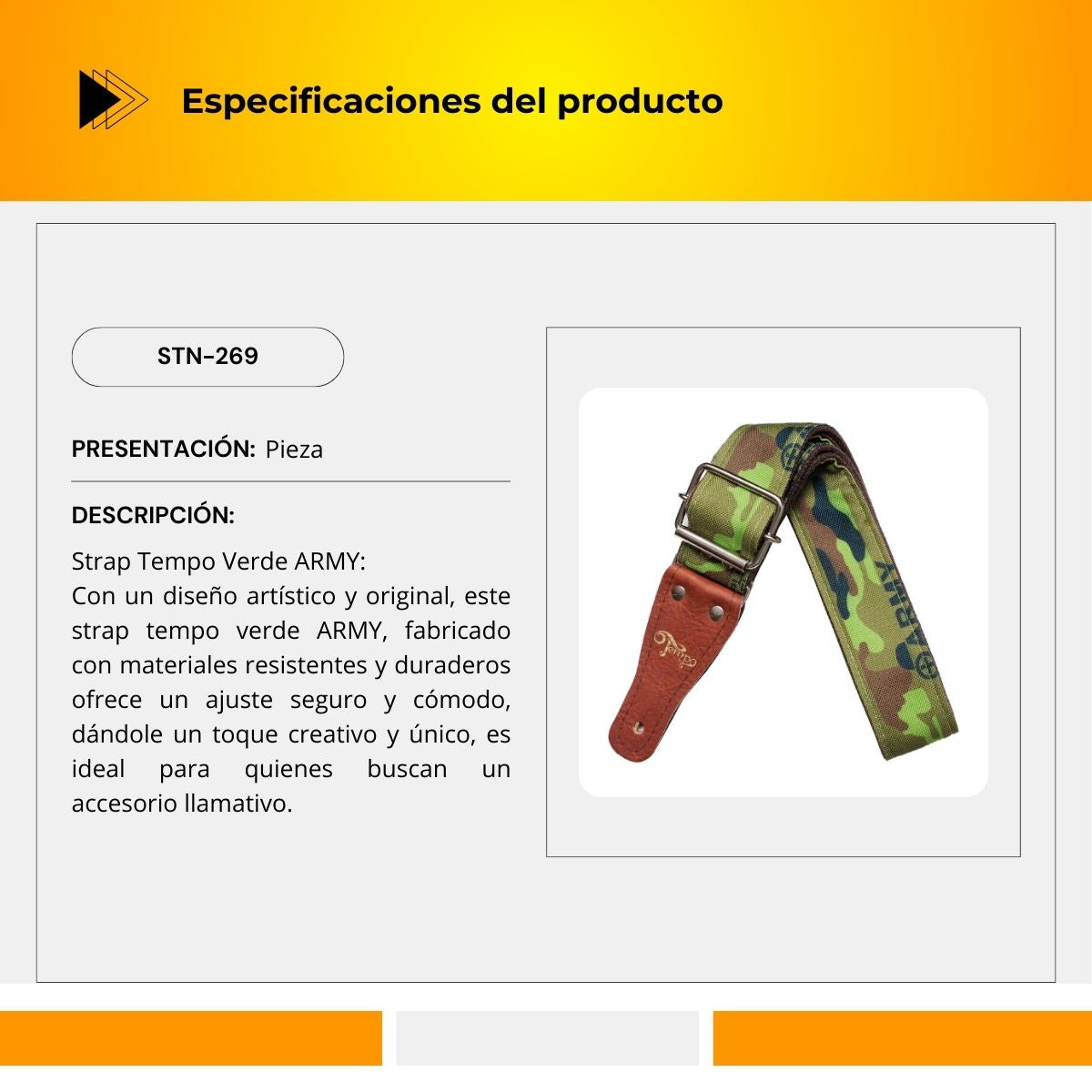 Strap Tempo Diseño Verde Army STN-269