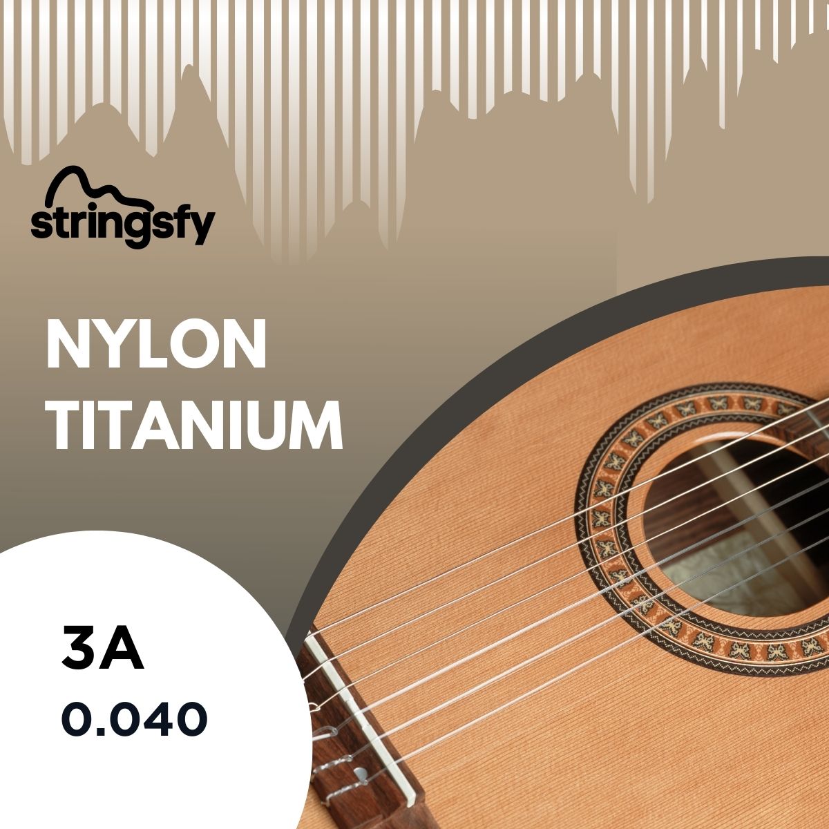 3º Cuerda Nylon Titanium Guitarra Clásica 0.040
