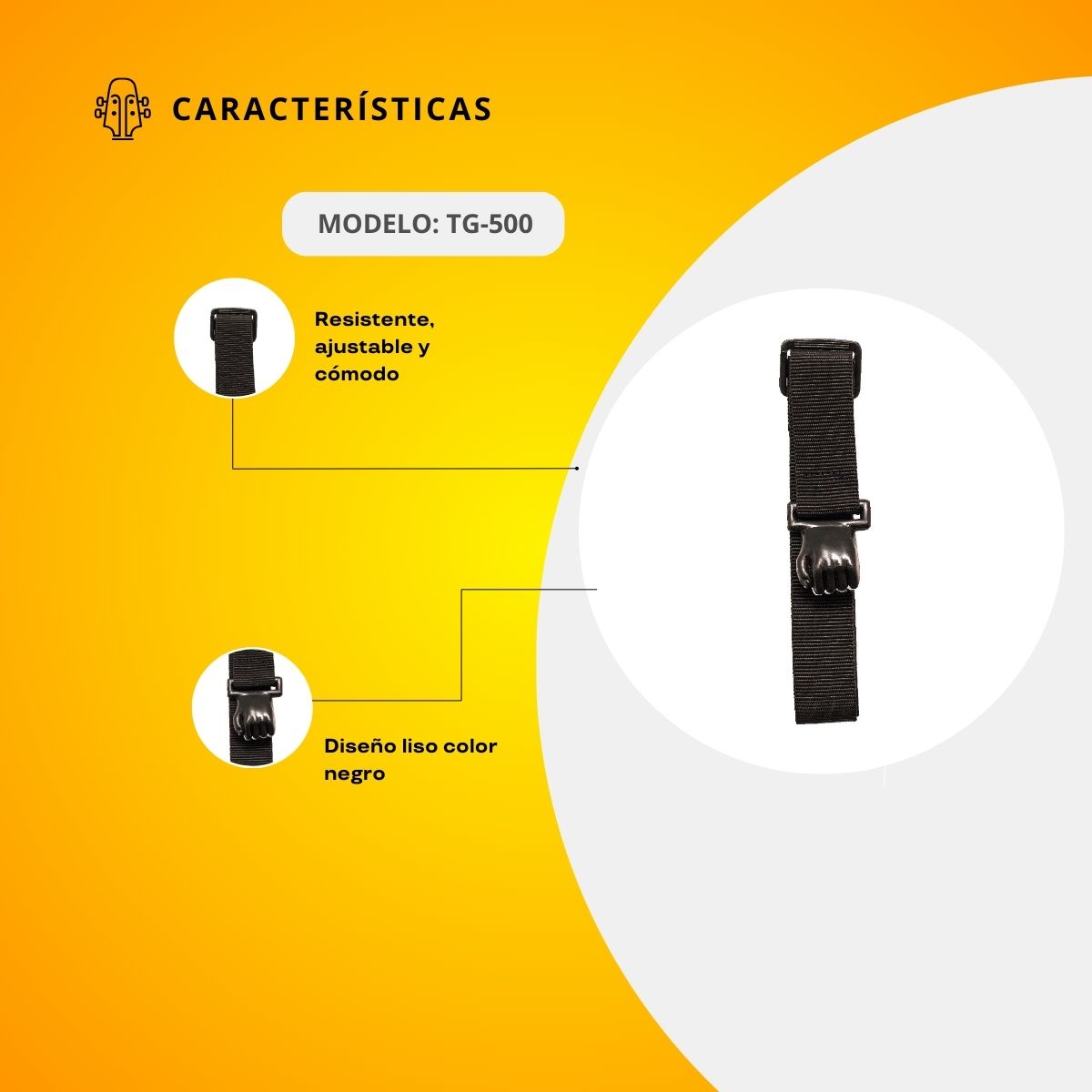 Tahalí Para Guitarra Clásica Diseño De Manita TG-500