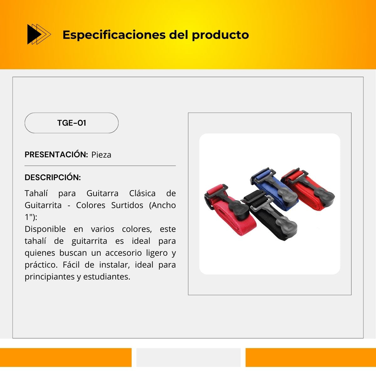 Tahalí Para Guitarra Clásica TGE-01