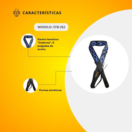 Tahalí Para Guitarra Diseño De Cadena STB-252