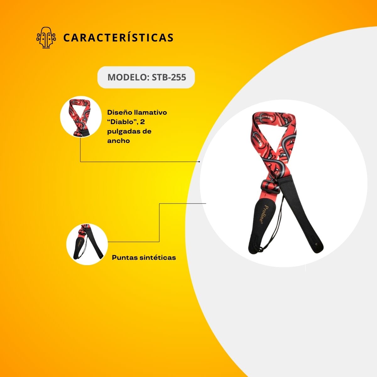 Tahalí Para Guitarra Diseño de Ogro STB-255