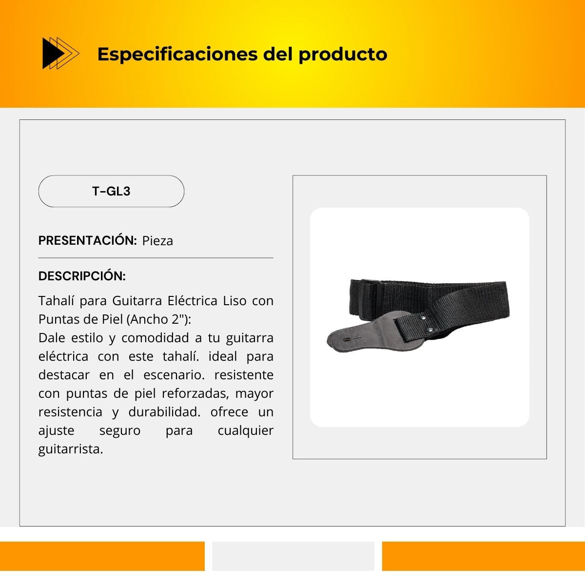 Tahalí Para Guitarra Eléctrica T-GL3
