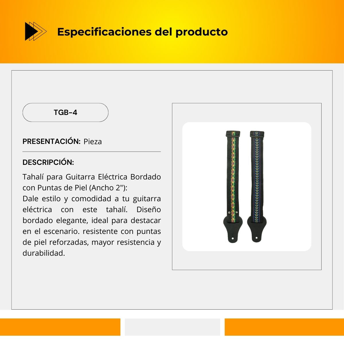 Tahalí Para Guitarra Eléctrica TGB-4