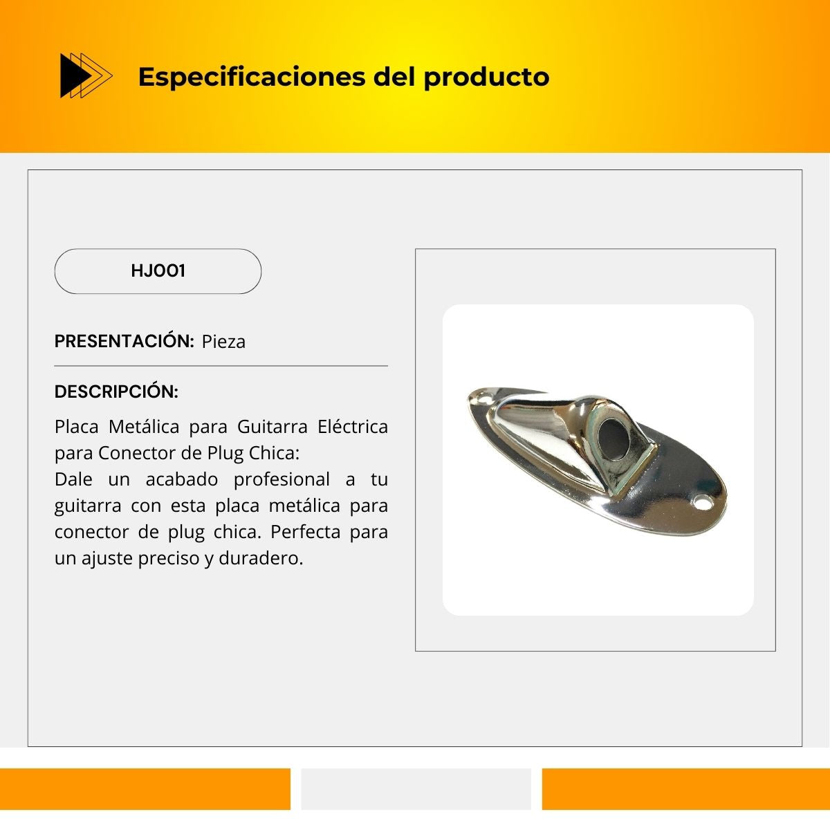 Placa Metálica Para Conector De Plug HJ001