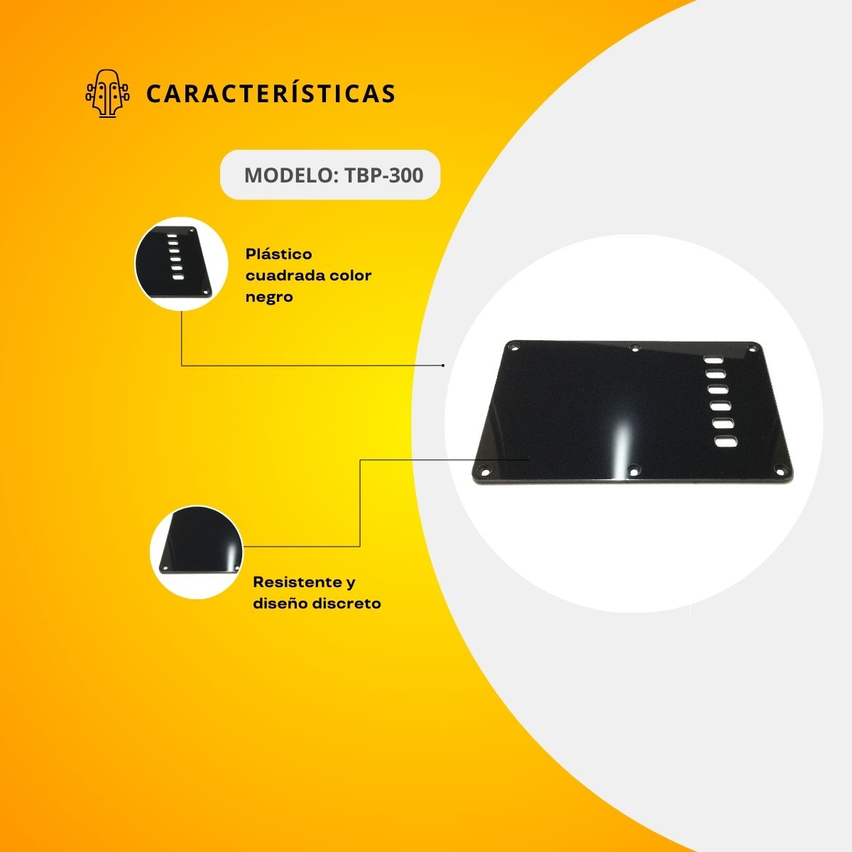 Tapa Cuadrada De Plástico Para Guitarra Eléctrica TBP-300