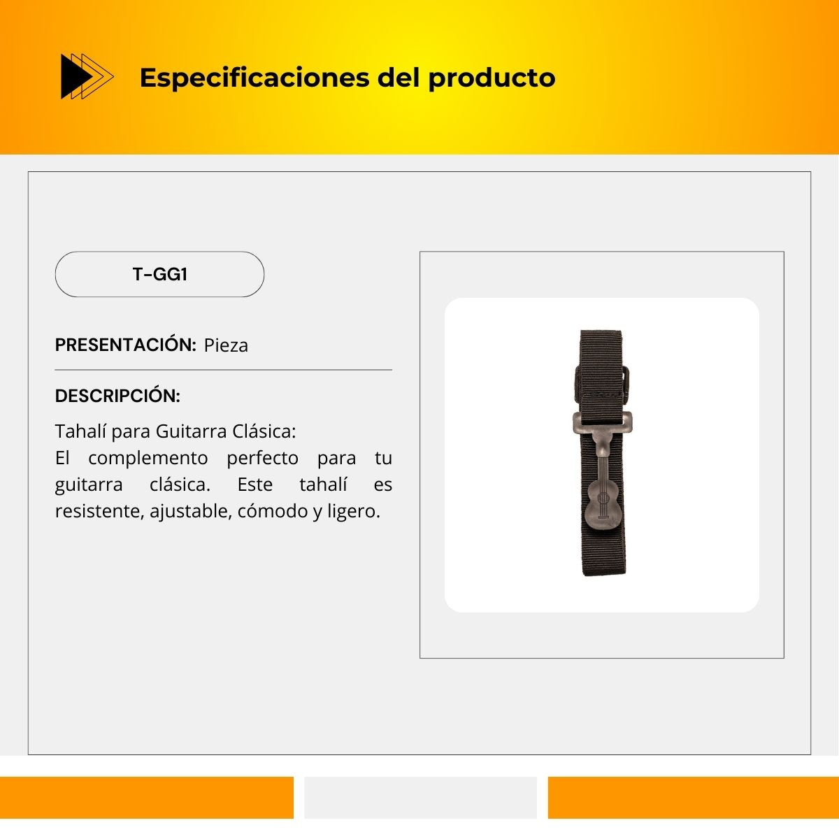 Tahalí para Guitarra Clásica T-GG1