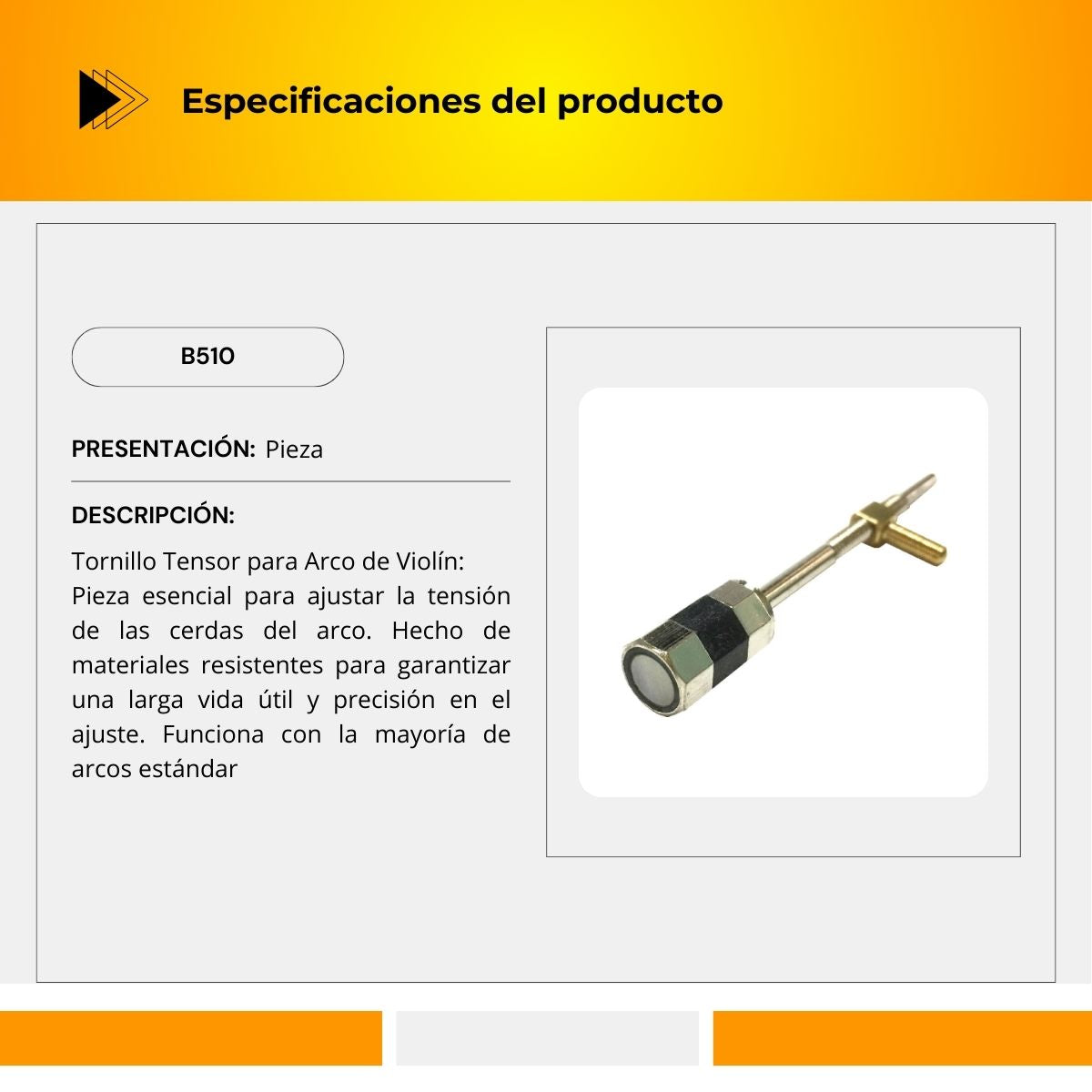Tornillo Tensor Para Arco De Violín B510