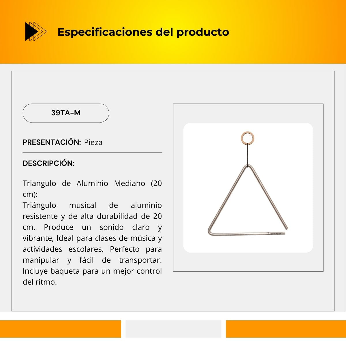 Triangulo de Aluminio 39TA-M