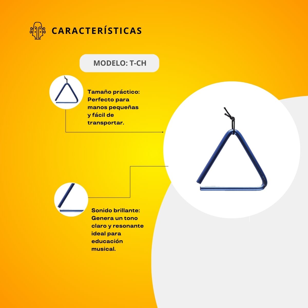 Triangulo Cromado Tamaño Chico T-CH