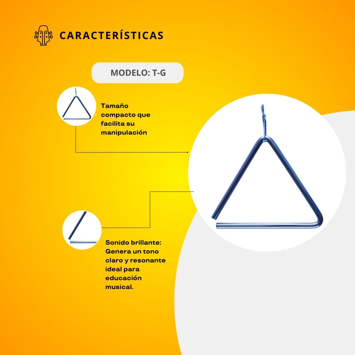 Triangulo Cromado Tamaño Grande T-G