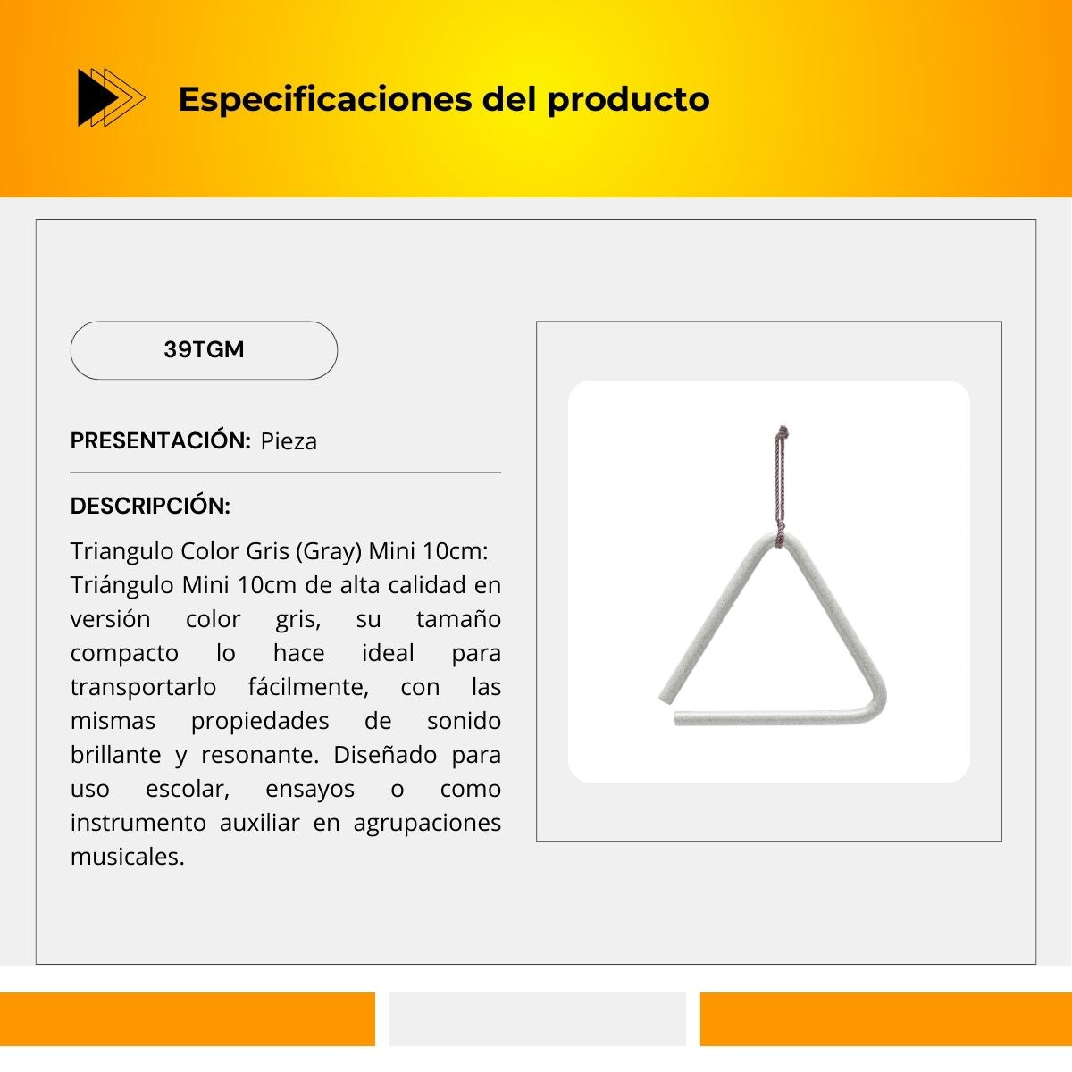 Triangulo Tamaño Mini 39TGM