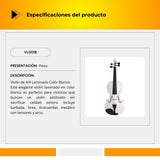 Violín de 4/4 Laminado Color Blanco Con Accesorios VL001B