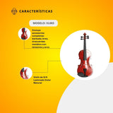 Violín De 4/4 Madera Solida Brilloso Con Accesorios VL001