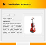 Violín de 3/4 Laminado Color Natural Con Accesorios VL003