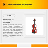 Violín De 1/2 Laminado Color Natural Con Accesorios VL005