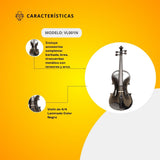 Violín de 4/4 Laminado Color Negro Con Accesorios VL001N