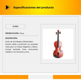 Violín De 4/4 Madera Solida Mate Con Accesorios VL002