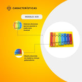 Xilófono Didáctico 8 Notas Forma Rectangular XCR